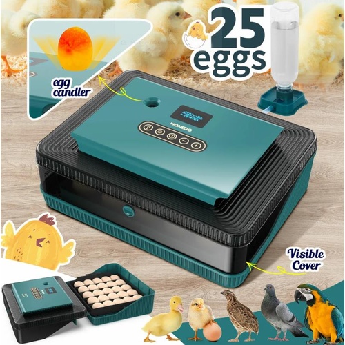 25 Eggs Incubator Chicken Hatcher Turning for Quail Duck Poultry Bird Hatching