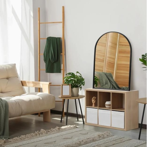 Arched Wall Mirror Bathroom Makeup Mirror Vanity Hallway Black Framed Mirror