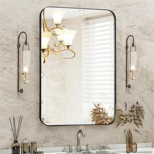 Rectangle Wall Mirror Bathroom Makeup Mirror Vanity Hallway Black Framed Mirror