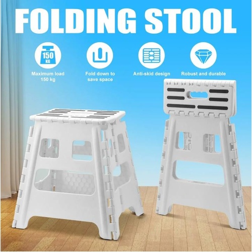 Foldable Step Stool with Handle Footstool Plastic Childrens Chair Portable Helpe