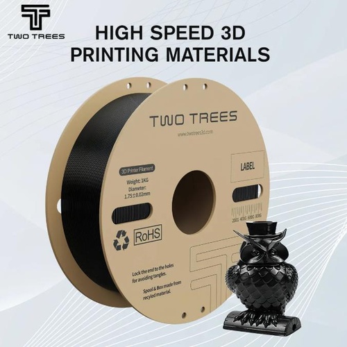 3D Printer PLA Filament Pro 1.75mm Hyper Flexible Cardboard Spool Printing Black