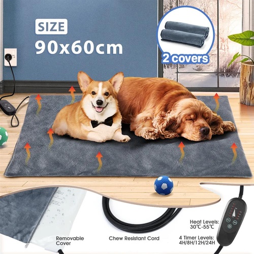 Electric Pet Dog Heating Pad Cat Heater Bed Kitty Heated Mat Wamer 90x60cm