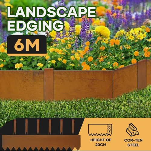 6PCS Steel Garden Landscape Edging Fence Flexible Lawn Plant Grass Bed Border