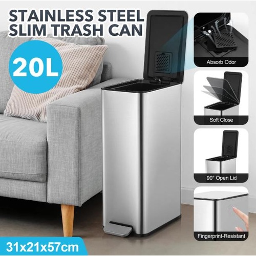 RETURNs 20L Kitchen Trash Bin Rubbish Waste Basket Pedal Recycling Garbage Can Dustbin