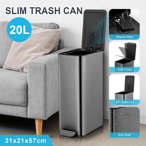 RETURNs 20L Pedal Kitchen Trash Bin Rubbish Waste Basket Garbage Can Recycling Dustbin