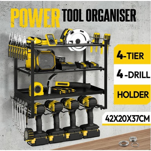 Power Tool Organiser 4 Tier Wall Mounted