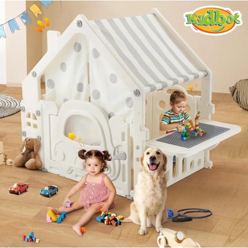 Kids Cubby House Playhouse Childrens Toy Pretend Play Gym Cottage Cabin Activity