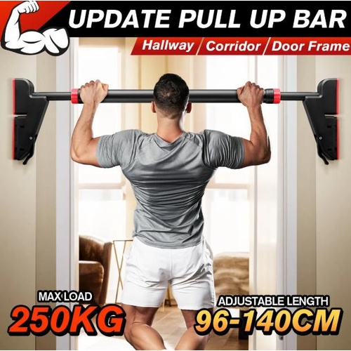 Pullup Bar Chinup Sit Push Up 250kg Horizontal Door Home Gym Ab Workout 96-140cm