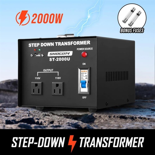 2000W Step Down Transformer Stepdown Electric Voltage Converter 240V-110V Travel