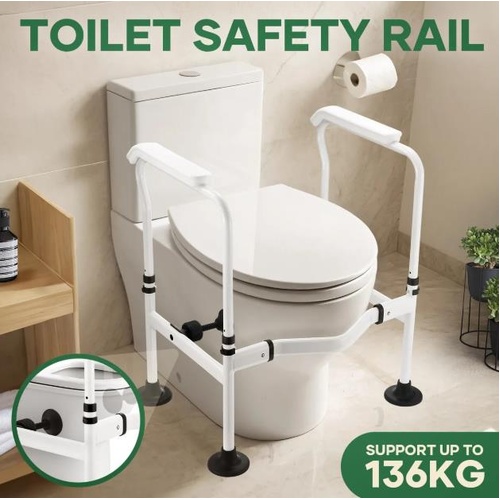 Toilet Safety Rail Bathroom Handrail Stand Alone Surround Support Frame Medical