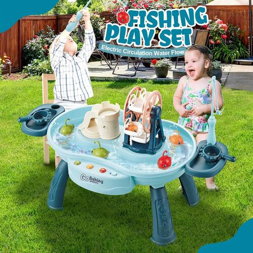 Fishing Game Water Table Kids Pretend Play Set Electric Pool Toys Children Pond