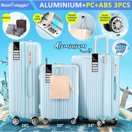 RETURNs 3PCS Luggage Suitcase Trolley Set Travel TSA Lock Storage Hard Case Packing Bag