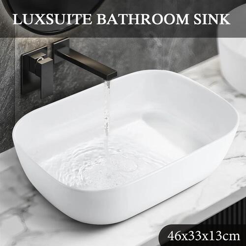 Bathroom Sink Ceramic Basin Modern White Vanity Washing Hand Wash Bowl Sink