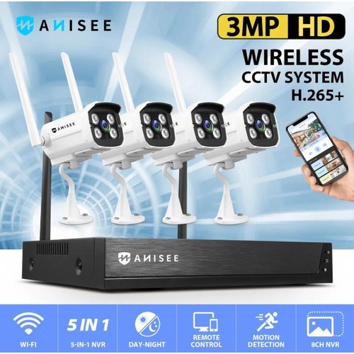 3MP Security Camera Set Wireless Home CCTV Indoor Outdoor Surveillance System