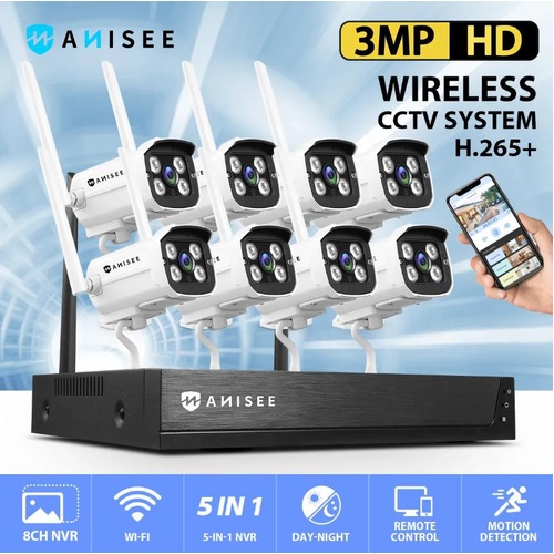 3MP Security Camera Set Wireless CCTV Home Indoor Outdoor House WiFi Surveillanc