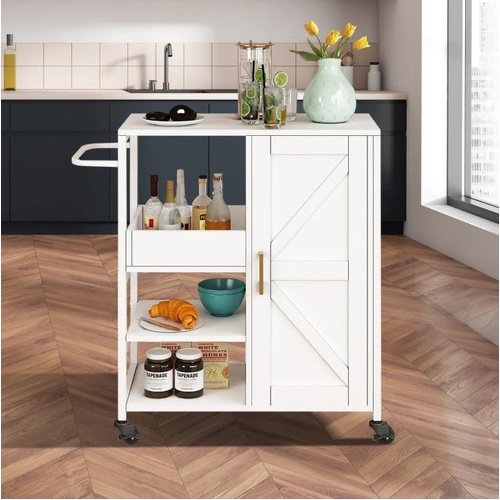 Kitchen Island Trolley Portable Rolling Utility Storage Serving Cart on Wheels