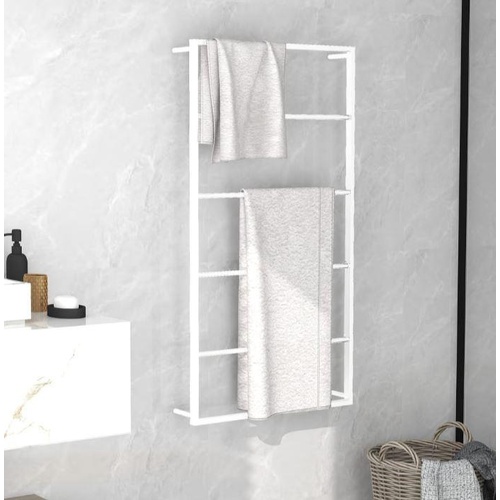vidaXL Towel Rack White 60x10x116 cm Steel
