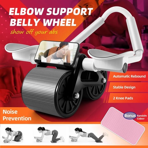 AB Roller Wheel Abdominal Exerciser Machine Home Gym Equipment Automatic Rebound