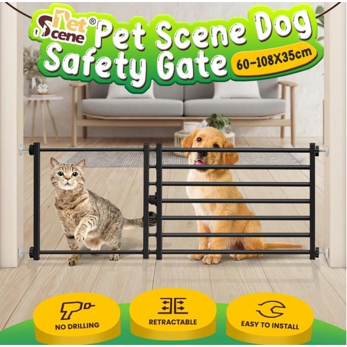 Pet Dog Safety Gate Cat Fence Enclosure Guard Doorway Stairs Barrier 60 to 108cm