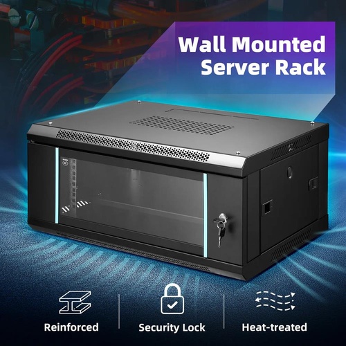 4U Server Rack Network Cabinet 19 Inch Wall Mounted Data LAN Rack 450mm Deep