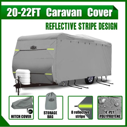 RETURNs Heavy Duty 20-22ft Caravan Cover Campervan Waterproof 4 Layer w/ UV Carry Bag