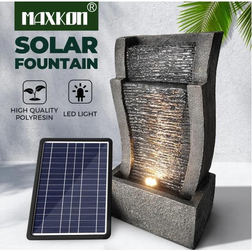 MAXKON Solar Water Features Garden Fountain Indoor Outdoor LED Light Bird Bath