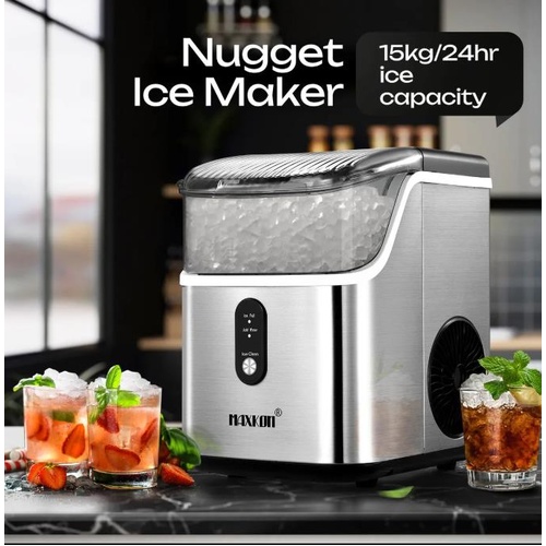 Maxkon Portable Nugget Ice Maker 15kg Countertop Compact Pebble Pellet Machine