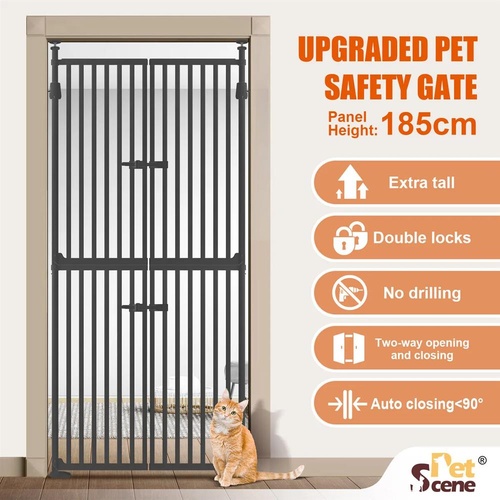 Retractable Safety Gate Pet Dog Cat Extra Tall Fence Enclosure Barrier Safeguard