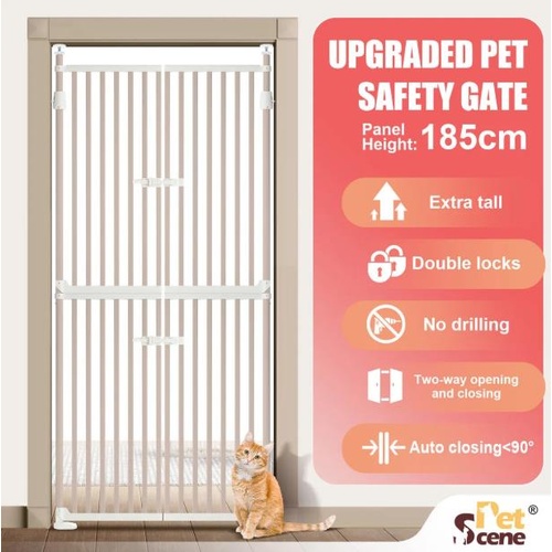 Retractable Safety Gate Pet Dog Cat Security Stair Barrier Extra Tall Fence Door