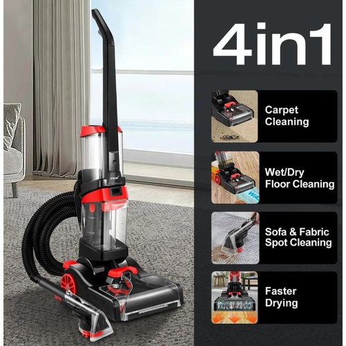 Carpet Cleaner 4in1 Upholstery Vacuum Heater for Wet Dry Hard Floor Fast Drying
