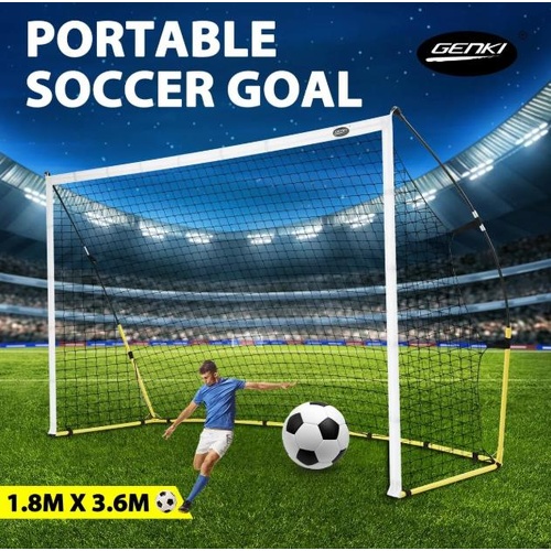 Soccer Goal Football Net Portable Metal Frame Backyard Park Training Game Set