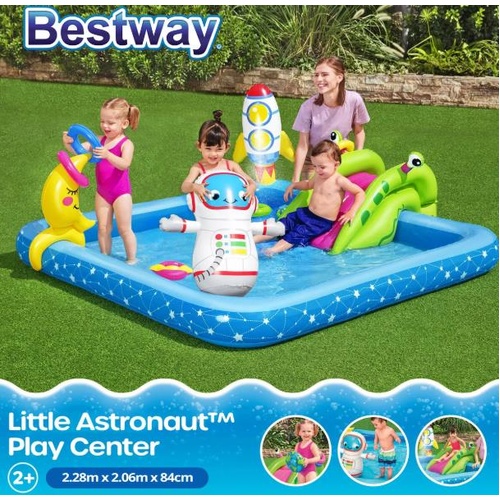 Bestway Water Play Centre Pool Slide Toys Set Little Astronaut Playground Splash