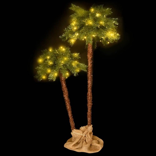 RETURNs vidaXL Artificial Double Palm Tree with LEDs 125 cm & 210 cm