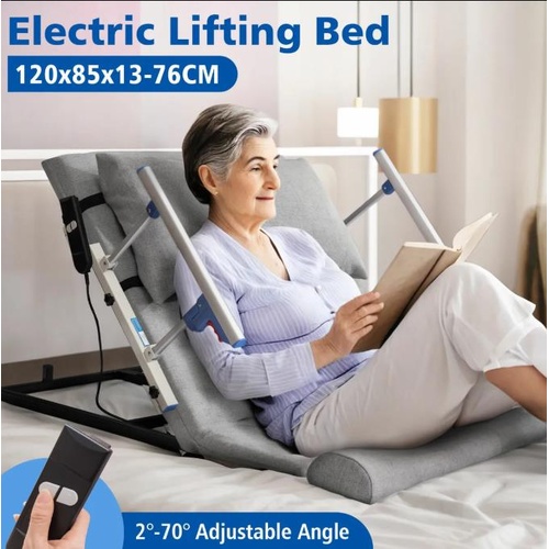 Medical Electric Lift Bed Arm Back Rest Pillow Assist Sit Up Remote Power Chair