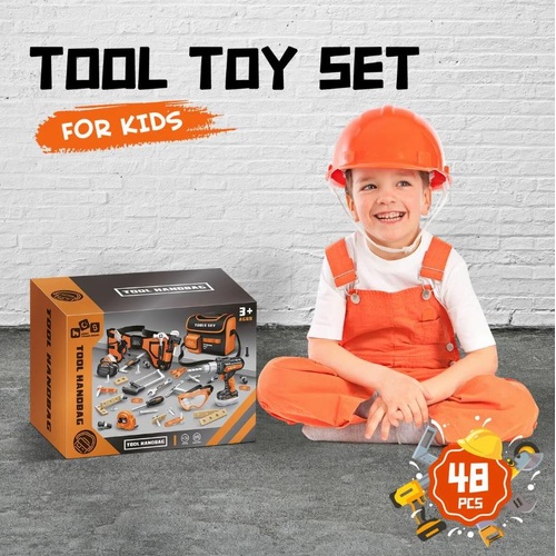 48PCS Kids Tool Set Electric Drill Power Construction Building Repair Toolkit