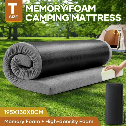 Memory Foam Mattress Twin Size Roll Up Portable Camping Sleep Mat Floor Cushion