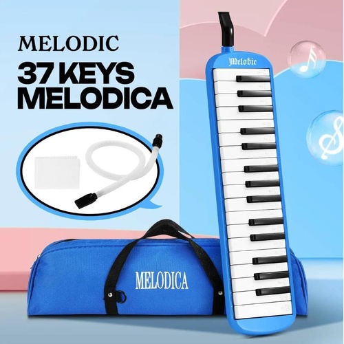 37 Keys Melodica Air Piano Keyboard Professional Blue Musical Instrument