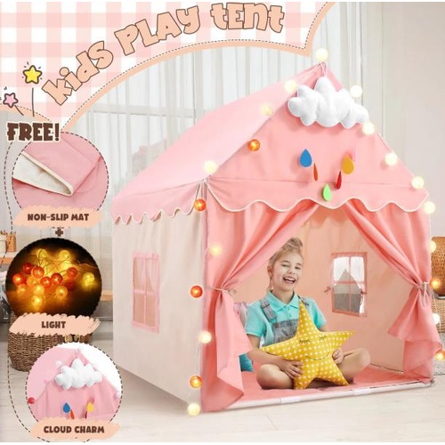 Kids Play Tent Playhouse Childrens Princess Castle Indoor Outdoor Game with Mat