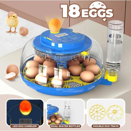 18 Eggs Incubator Automatic Double Layer Hatcher Machine with Auto Turner