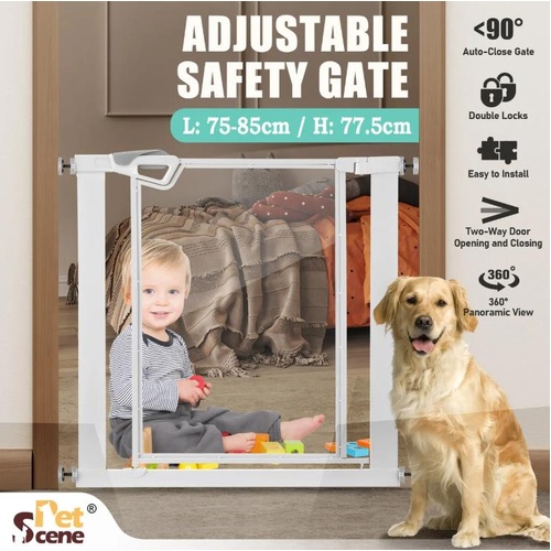 Clear Pet Dog Safety Gate Enclosure Adjustable Security Barrier Guard Fencing