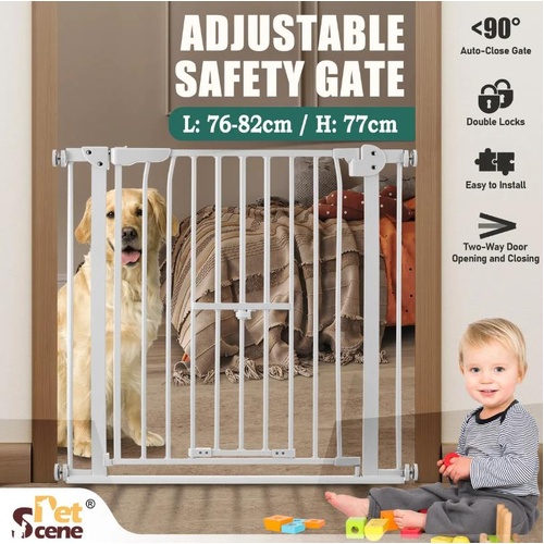 Dog Safety Gate Pet Fence Barrier Security Guard Adjustable Doorway Stairs Enclo