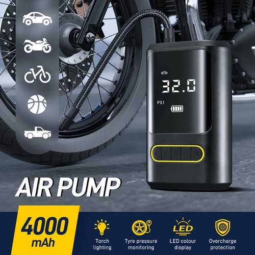 Air Compressor Pump Portable Car Tyre Inflator Cordless Compact Bike Ball Bicycl