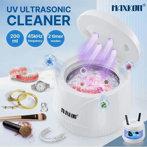 Maxkon Ultrasonic UV Cleaner Denture Retainer Aligner Jewellery Dental Cleanser