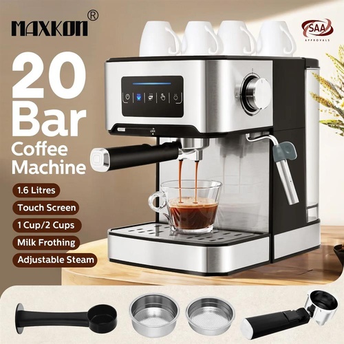 RETURNs Maxkon Espresso Coffee Machine 20 Bar Touch Scree Stainless Steel w/Steam Wander