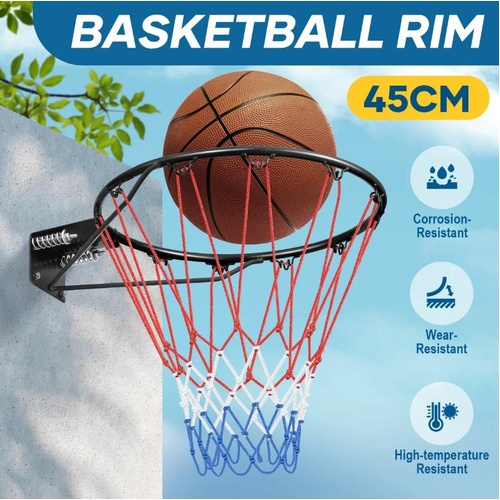 Genki Indoor Basketball Hoop Ring Rim Goal Net Outdoor Door Wall Mounted Hanging