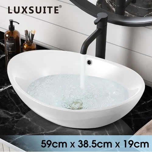 Bathroom Basin Vanity Ceramic Sink Toilet Bath Above Counter Washing Bowl White