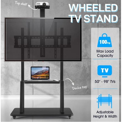 Mobile TV Stand Mount Bracket Trolley 50-98 Inch LED LCD Screen Monitor Televisi