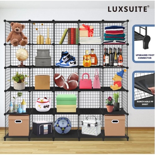 25 Cube DIY Wire Storage Shelves Cabinet Closet Shelf Toys Clothes Display Rack