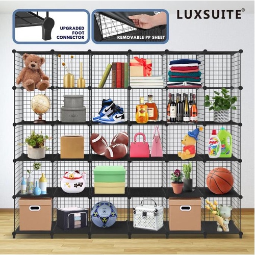 30 Cube DIY Wire Storage Shelves Cabinet Closet Shelf Toys Clothes Display Rack