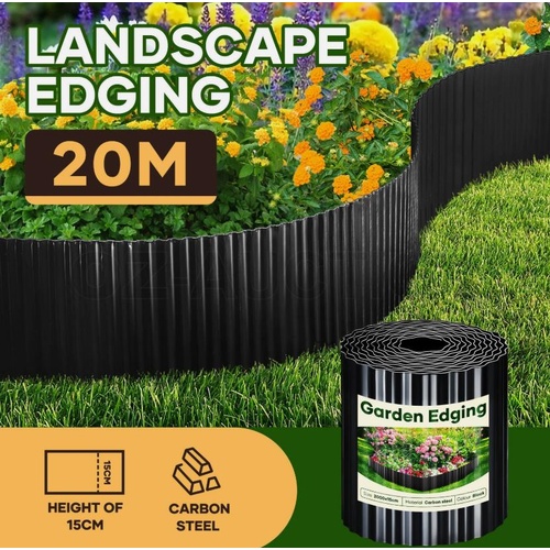 Garden Bed Edging Landscape Edge 20mx15cm Lawn Border Flower Plant Grass DIY Kit
